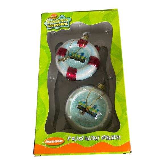 Vintage 2003 Kurt Adler SpongeBob SquarePants 3” Glass Holiday Ornaments - Picture 4 of 4
